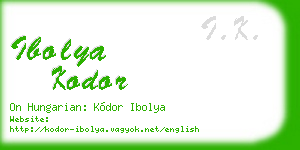 ibolya kodor business card